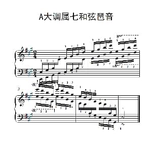 第六级 7.A大调属七和弦琶音 钢琴谱