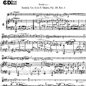 小提琴谱 | Violin Sonata No.6 in A Major Op.30 No.1 小提琴 钢琴伴奏
