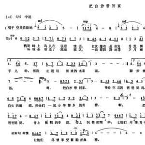 把白沙带回家_民歌简谱_词曲:孙华 舒宏