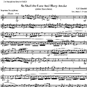 萨克斯谱 | So Shall the Lute And Harp Awake 四重奏 高音萨克斯分谱