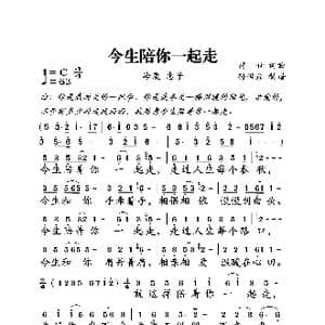 今生陪你一起走_歌曲简谱_词曲:前世 前世