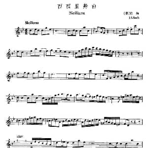 长笛曲谱 | 西西里舞曲 巴赫作曲版 德 巴赫
