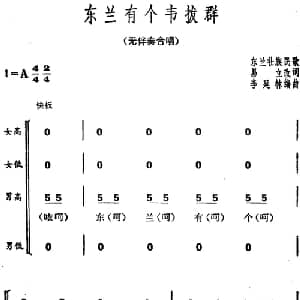 东兰有个韦拔群_合唱歌谱_词曲:易立改词 东兰壮族民歌 李延林编曲