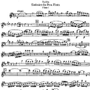 长笛曲谱 | 瑞查长笛四重奏 Flute 1 Reicha 瑞查