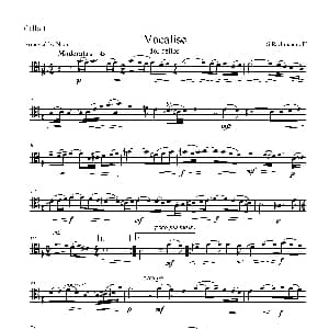 vocalise 练声曲 五重奏第一大提琴分谱 拉赫玛尼诺夫