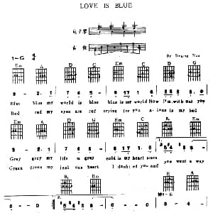 LOVE IS BLUE 电子琴吉他弹唱谱