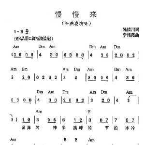 慢慢来_通俗唱法乐谱_词曲:陈镇川 李伟菘