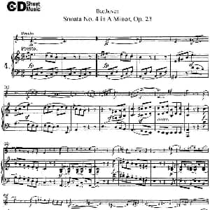 小提琴谱 | Violin Sonata No.4 in A Minor Op.23 小提琴 钢琴伴奏
