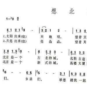 想北京_民歌简谱_词曲:薛燕 薛燕