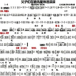 京剧谱 | 父子们在祖先堂珠泪滚滚 聚鼎观画 徐策唱段 琴谱
