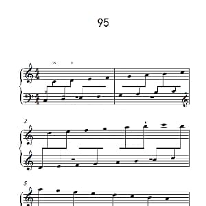 两手交替或交错弹奏的练习 95 钢琴谱