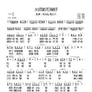 火红的石榴仔_民歌简谱_词曲:魏光 魏光