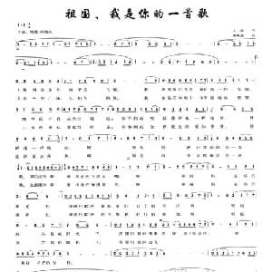 祖国,我是你的一首歌_美声唱法乐谱_词曲:王磊 龚佩燕