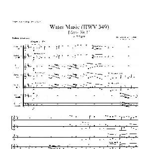 萨克斯谱 | Water Music HWV.349 No.2 萨克斯合奏总谱