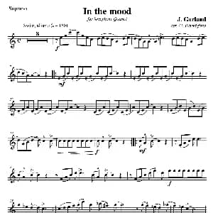 萨克斯谱 | In The Mood 情绪 四重奏高音萨克斯分谱