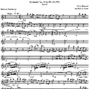 萨克斯谱 | SERENADE No.11 in Eb K.375 Part 5 四重奏 上低音萨克斯分谱