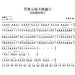 笛箫五级考级曲目 音阶琶音练习 王其书编曲