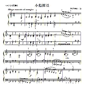 考级初级曲目: 小指挥员 钢琴谱 玛依卡帕尔