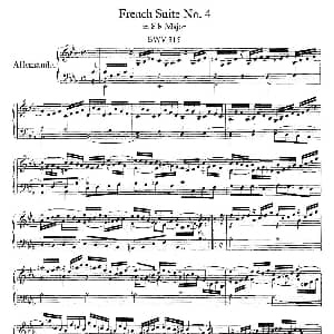 法国组曲之四 bE大调 钢琴谱 巴赫