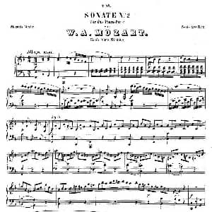 F大调第二钢琴奏鸣曲 KV.280 钢琴谱 莫扎特