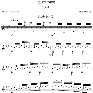 Mauro Giuliani 12 Studies,Op.48 吉他谱