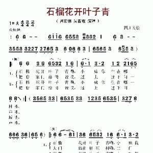 石榴花开叶子青_歌谱投稿