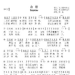 白桦_歌曲简谱_词曲:米.安德列耶夫 伊.马特维延科