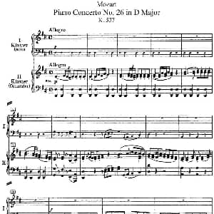 二十八部钢琴协奏曲 No.26 钢琴谱 莫扎特