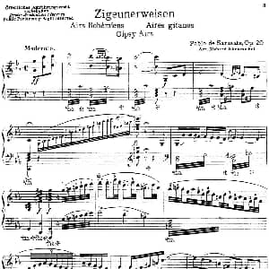 ZIGEUNERWEISEN 钢琴谱 Sarasate 萨拉萨特