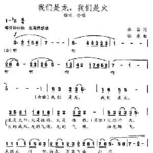 我们是龙,我们是火_通俗唱法乐谱_词曲:林昌 任意