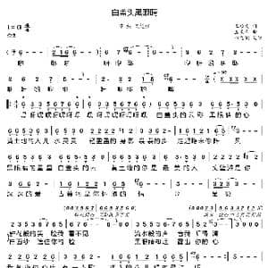 白盖头黑眼睛_歌曲简谱_词曲:王顺义 孟庆云