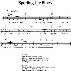 蓝调音乐:Sporting Life Blues_外国歌谱