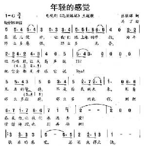 年轻的感觉_通俗唱法乐谱_词曲:张依辉 马丁