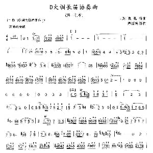 笛子谱 | D大调长笛协奏曲 莫扎特作曲 谭渭裕移植