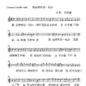 我是黄河的一粒沙_通俗唱法乐谱_词曲:向昭睿 向昭睿