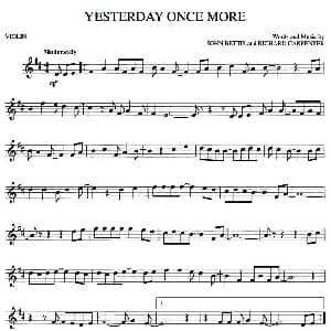 小提琴谱 | YESTERDAY ONCE MORE