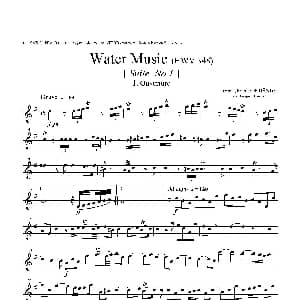 萨克斯谱 | Water Music HWV.348 No.1 第一高音萨克斯