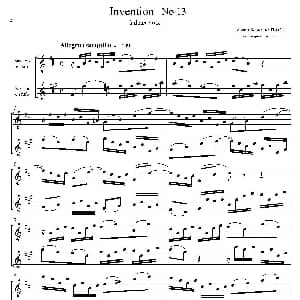 萨克斯谱 | Inventions 巴赫15首创意曲 二重奏—13