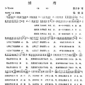 活着_通俗唱法乐谱_词曲:张立中 钱诚