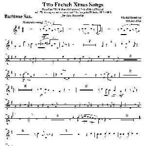 萨克斯谱 | Two French Xmas Songs 上低音萨克斯分谱