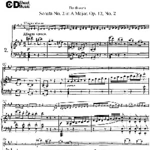 小提琴谱 | Violin Sonata No.2 in A Major Op.12 No.2 小提琴 钢琴伴奏
