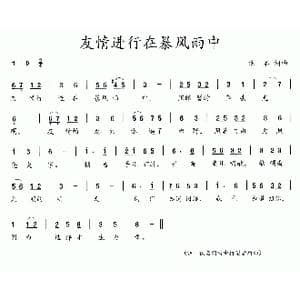 八大歌选:友情进行在暴风雨中_歌曲简谱_词曲:佚名 佚名