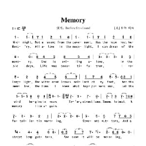 Memory_外国歌谱_词曲: 美 韦伯 美 韦伯