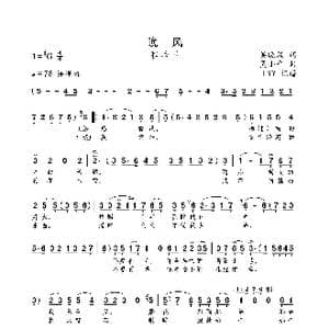 晚风_歌曲简谱_词曲:吴晓风 吴小平