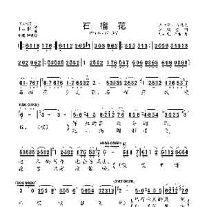 石榴花_歌曲简谱_词曲:张世荣 马精武 李斌奎 刘澍民 周吉