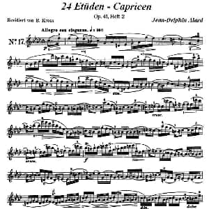 小提琴谱 | 让 德尔菲 阿拉尔 12首小提琴隨想练习曲之17