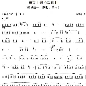 笛箫十级考级曲目 练习曲一 飘吧 白云！ 张宝庆