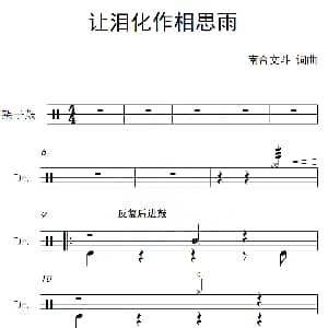 让泪化作相思雨 架子鼓谱 南合文斗 南合文斗