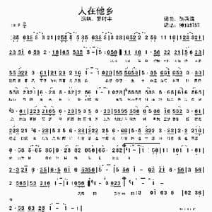 人在他乡_歌谱投稿_词曲:张燕清 张燕清