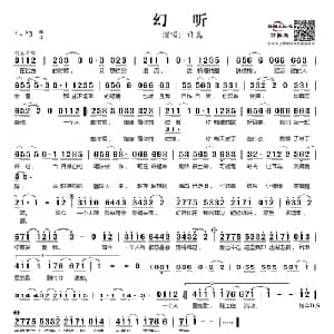 幻听_通俗唱法乐谱_词曲:许嵩 许嵩